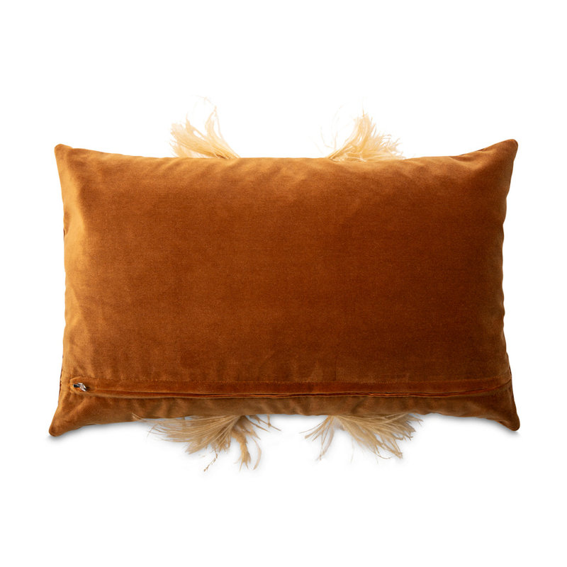 Ostrich Trim / Velvet - Spiced Pumpkin