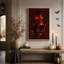 Art mural sur toile, "Chat noir et chaudron bouillonnant sous la lune rouge"-1460962422