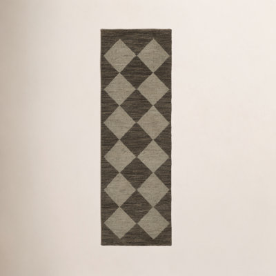 Winnie Brown Tan Hand-Knotted Geometric Wool Rug