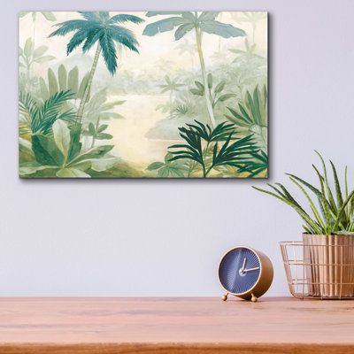«Palm Lagoon Blue» par Julia Purinton, art mural en verre acrylique