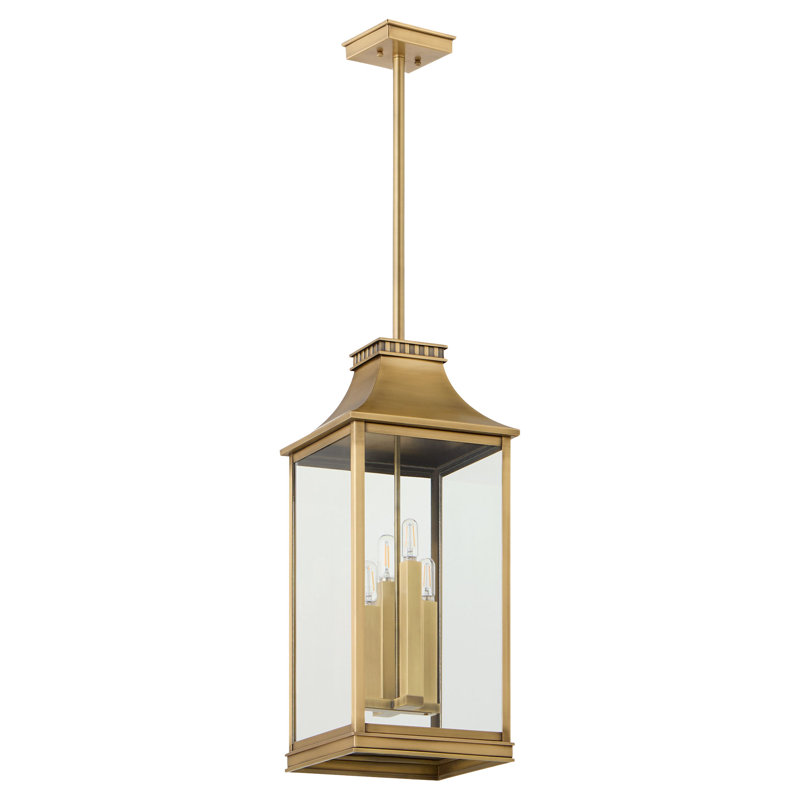 Salem 4 - Light Solid Brass Dimmable Lantern Square / Rectangle Chandelier
