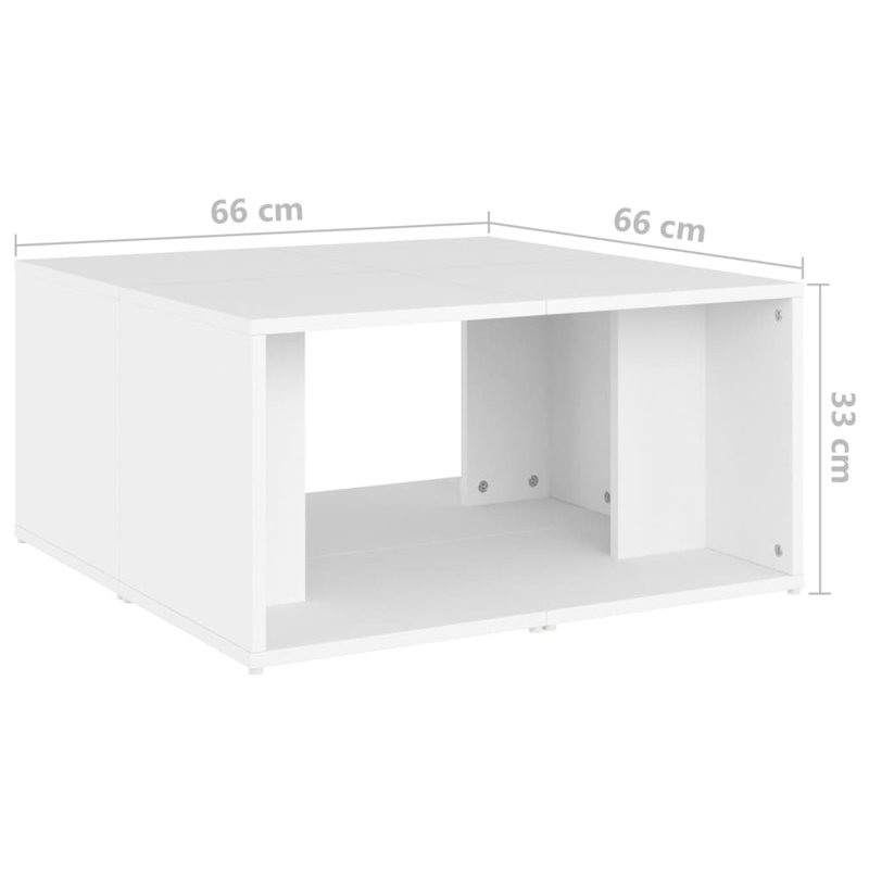Ensemble de 4 tables basses en bois d'ingénierie, Blanc