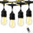 24 Ft. Black Filament String Light 12 Bulbs, Connect Up To 6