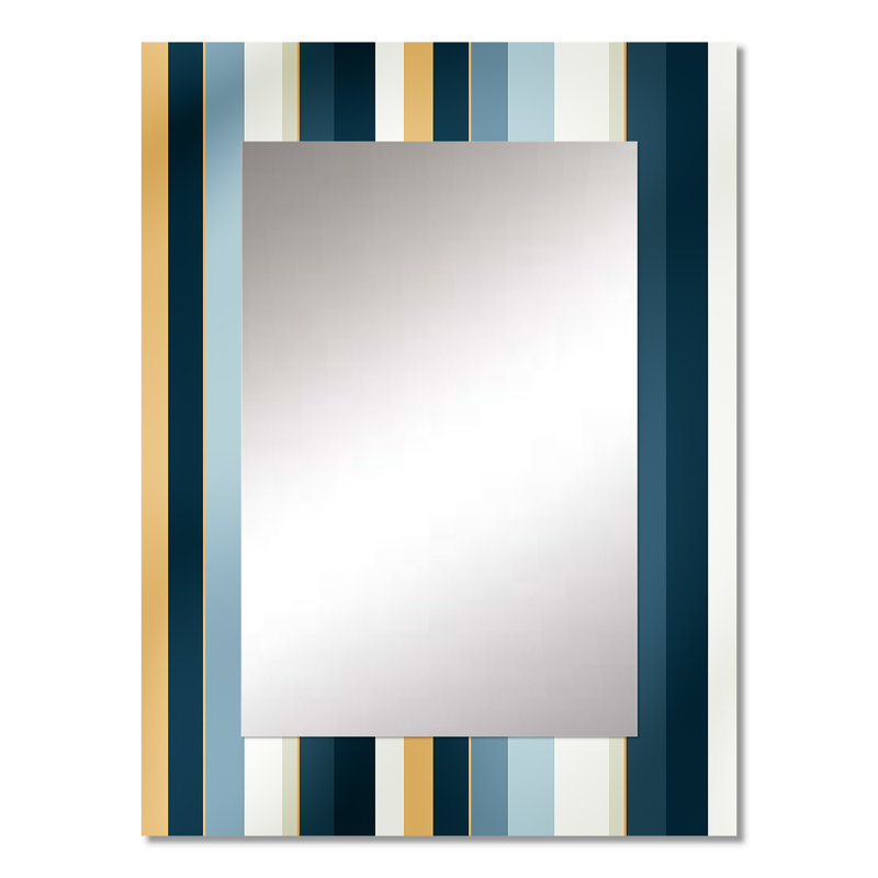 Motif à rayures rayées bleu et blanc Kennardi, 32 po x 24 po