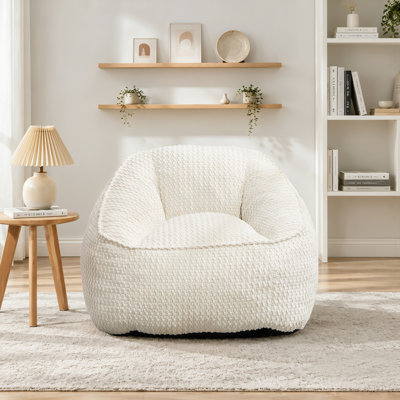 Fauteuil à billes compressé pour adultes, fauteuil de lecture confortable en velours côtelé avec bourre