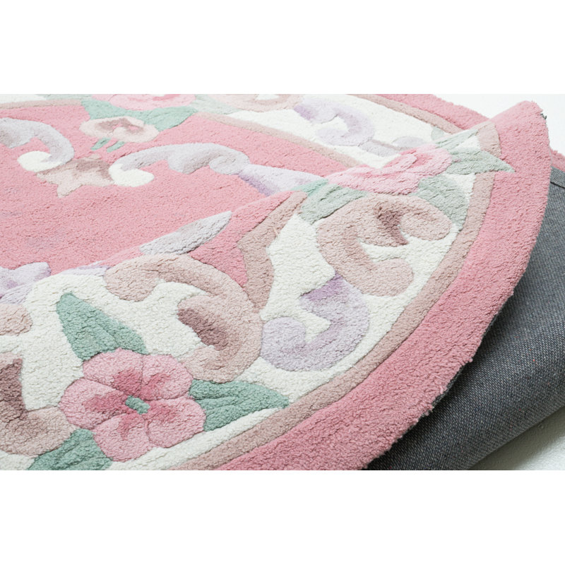 Handmade Costilla Rug In Pink, Oval 190 x 290cm