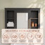 Armoire à pharmacie rectangulaire en panneau de fibres à densité moyenne 35 po avec miroir et 6 tablettes ouvertes-131527470