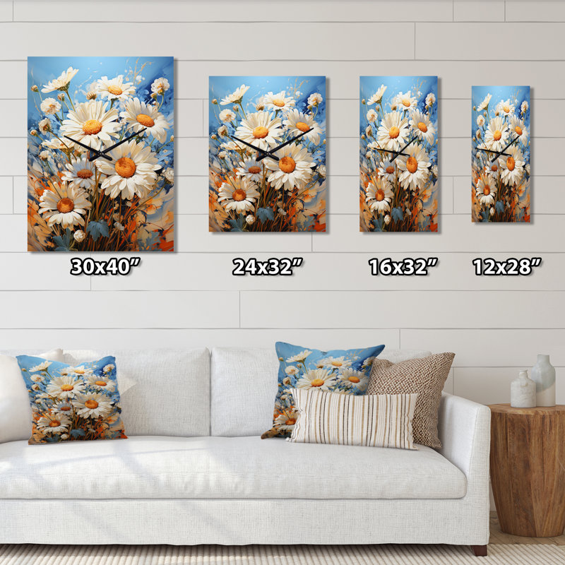 Horloge murale bamber - marguerites, Petit