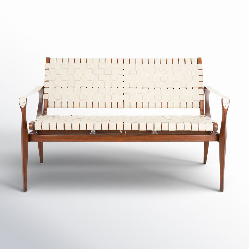 Banc en bois massif Leira, Blanc