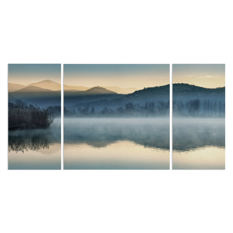 « Quiet Morning », reproduction d'art sur toile 3 pièces, H 32 po x l 64 po x P 1,5 po