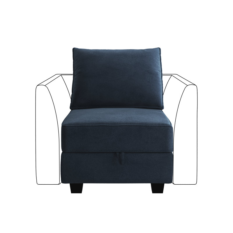 Pashko Velvet Slipper Chair, Blue Velvet