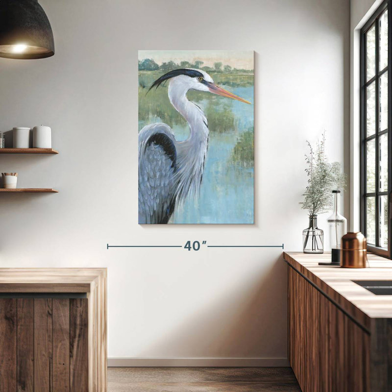 Portrait d'un héron bleu Brampt II, H 39 po x l 26 po