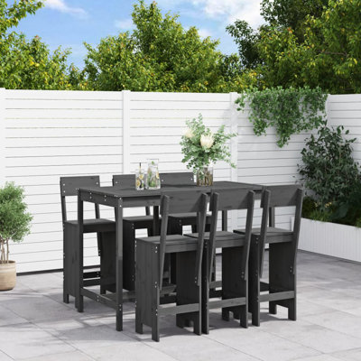 Ayron Brayden Studio Bar Set with Wood Frame and Solid Wood Outer Material
