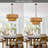 5-Light Drum Raffia Dimmable Chandelier