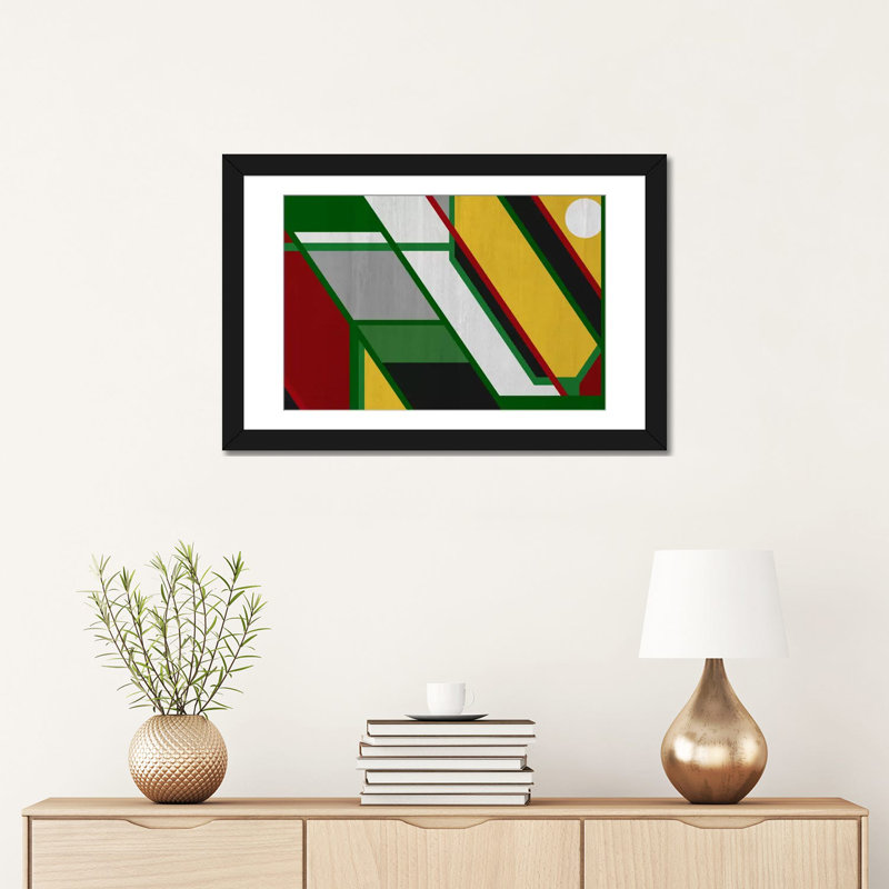 Albree Modern, impression sur toile, H 16 po x l 24 po x P 1 po, Papier avec cadre noir, Blanc