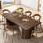 78.74" Farmhouse Walnut Wood Extra Long Dining Table With Dual Base For 6-8 People(Only Table,No Chair)