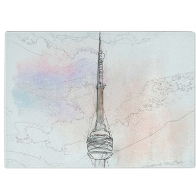 Tempered Glass the Cn Tower in Toronto Canada in Abstract Chopping Board