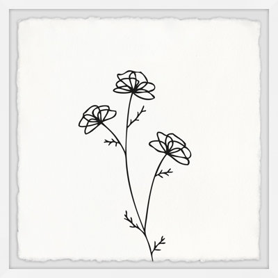 Poppy Outline - Single Picture Frame Painting