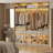 98"W Freestanding Closet With Hanging Rod And Drawer-708374792