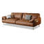 Causeuse coussin orange en cuir véritable-105586244-105586245