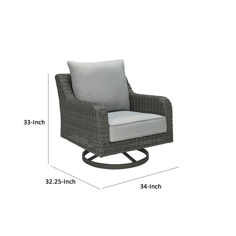 Chaise de patio pivotante avec coussins Gurkan