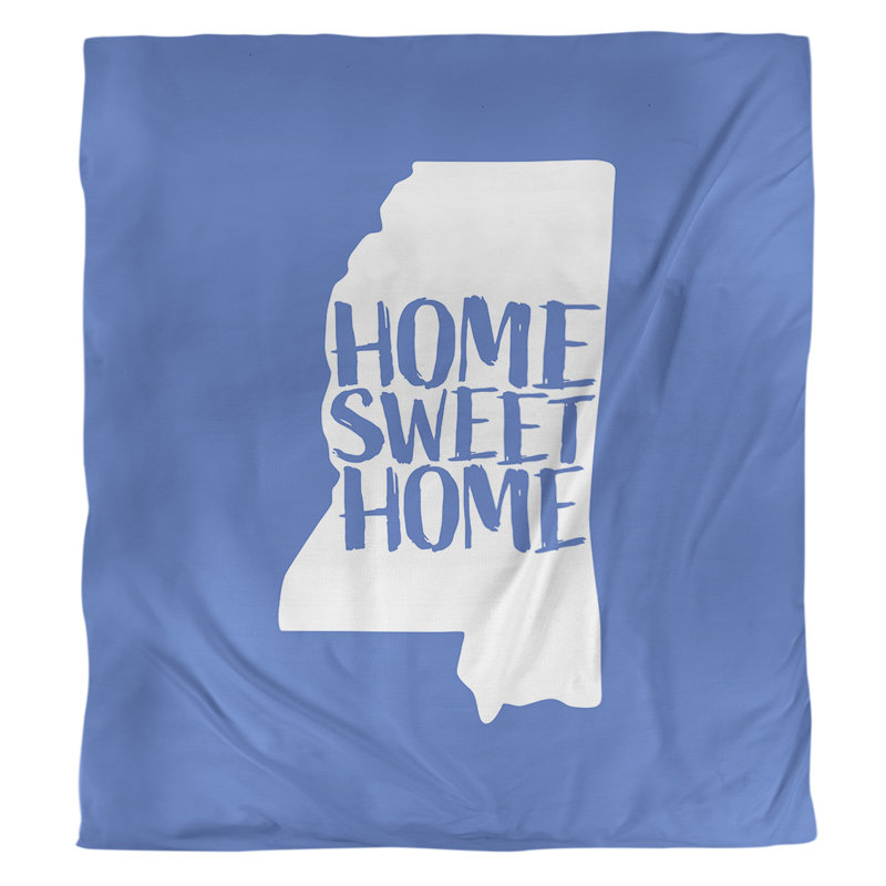 Housse de couette simple pour la maison Mississippi, Microfibre, Housse de couette pour grand lit, Bleu