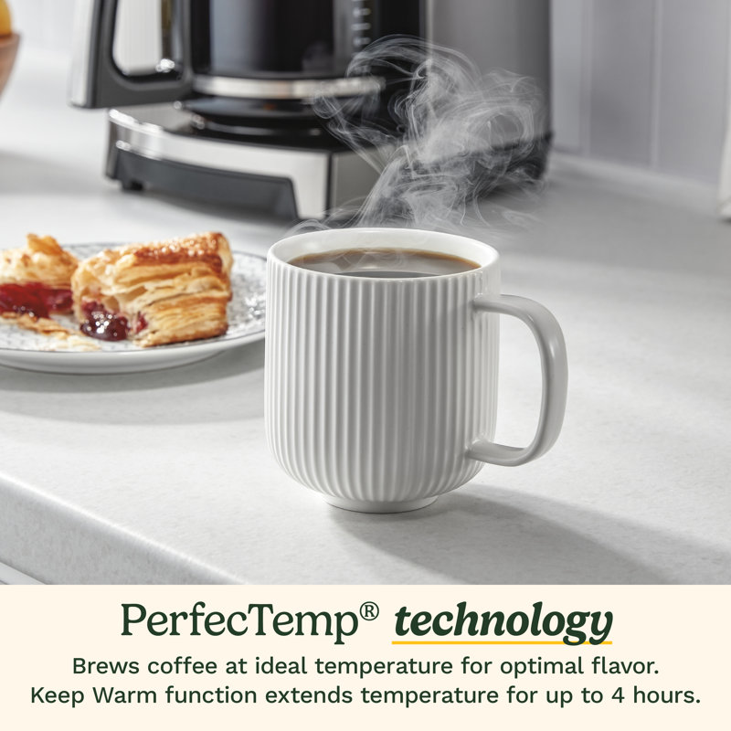Perfectemp 14-Cup Programmable Coffeemaker, Stainless Steel/Black