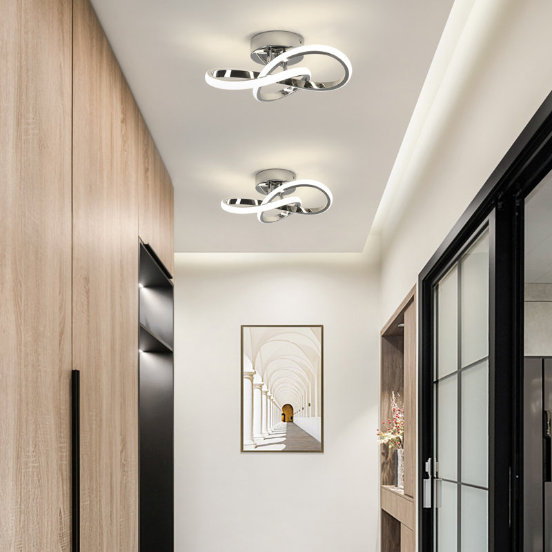 Aziria 3-Light LED Flush Mount Ceiling Light, 11cm H x 30cm W x 30cm D, Chrome, Neutral light (4500K)