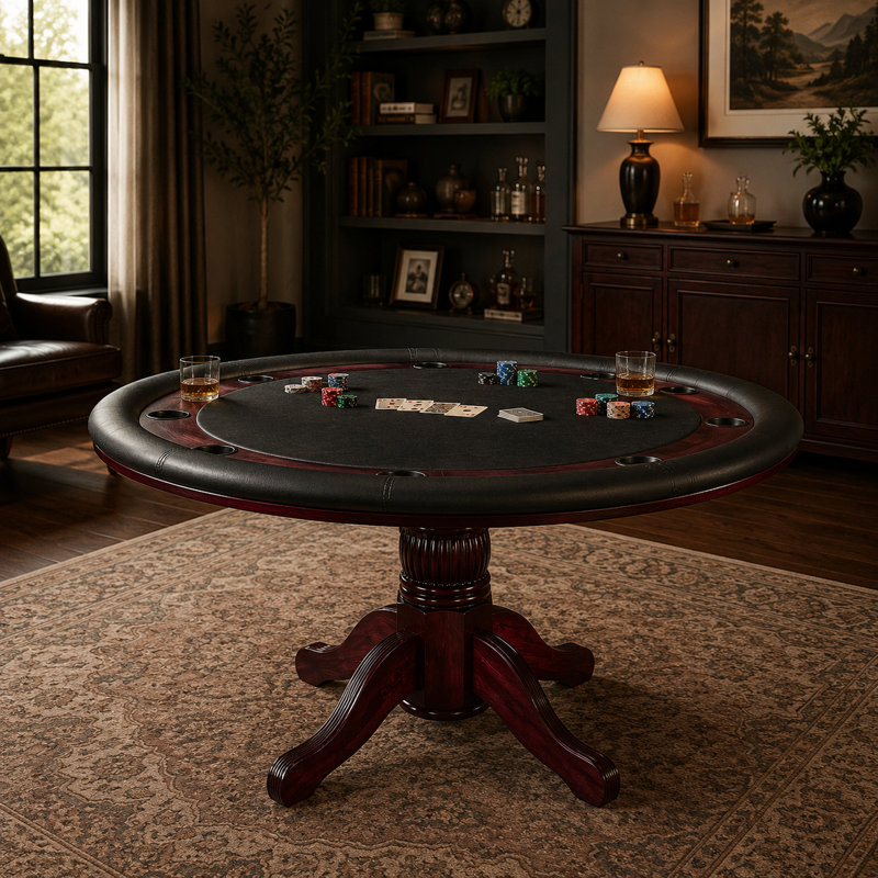 Table de poker et de salle à manger de 60 pouces par la salle de jeux RAM, Style Tudor