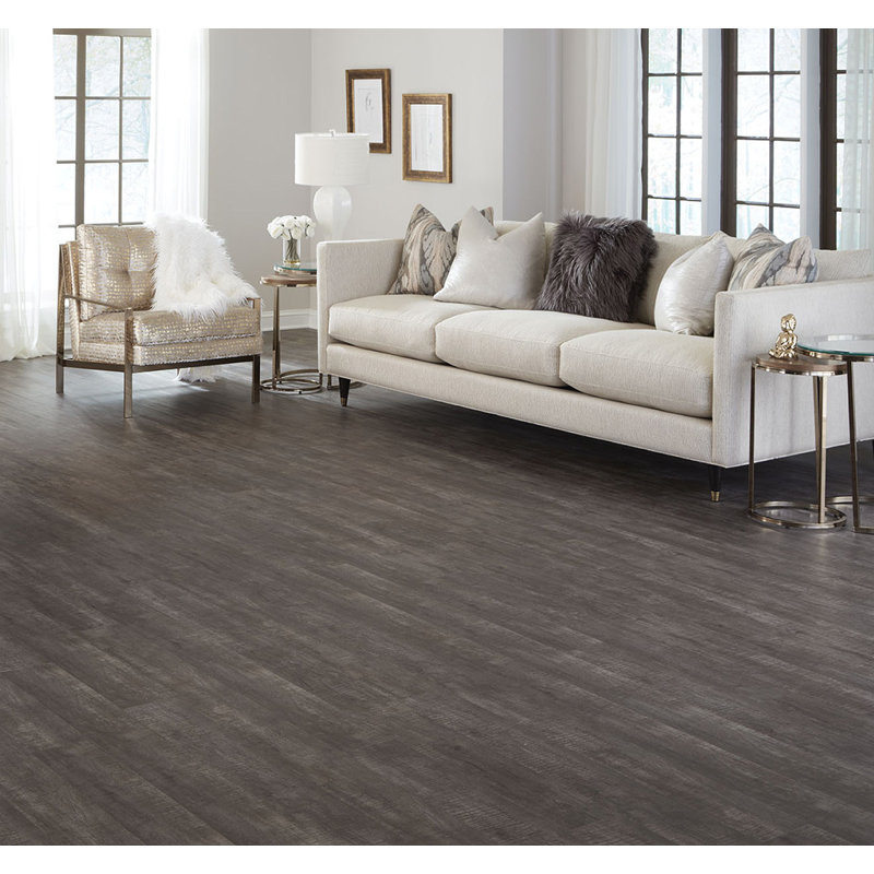 Backcountry 4mm Thick 5.91'' W x 48'' L Oak Vinyl Plank, Twilight Gray