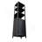 BLACK  Storage Tall Slim Cabinet With Shutter Door And 3 Tier Shelves, Freestanding Linen Tower Cabinet For Living Room, Kitchen, Bathroom Organizer, Natural Bamboo
