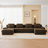153" Modern U-Shaped Modular Sectional Sofa For Living Room, Corduroy Fabric,4-Seater Couch With Deep Seat And 2-Movable Ottoman,Pearl-Like Piping, Tufted Design, No Assembly, Anti-Slip Design​-1047368481-1047368476