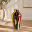 Vase amphore en céramique de 18,8 x 16,3 x 31,5 cm avec finition abstraite multicolore