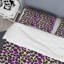 Ensemble de housse de couette en microfibre mauve / noir / orange 3 pièces-1188202066