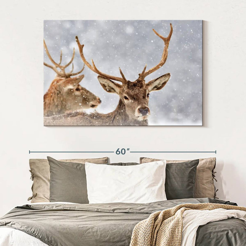 Cerf rouge d'hiver Brampt, H 34 po x l 51 po