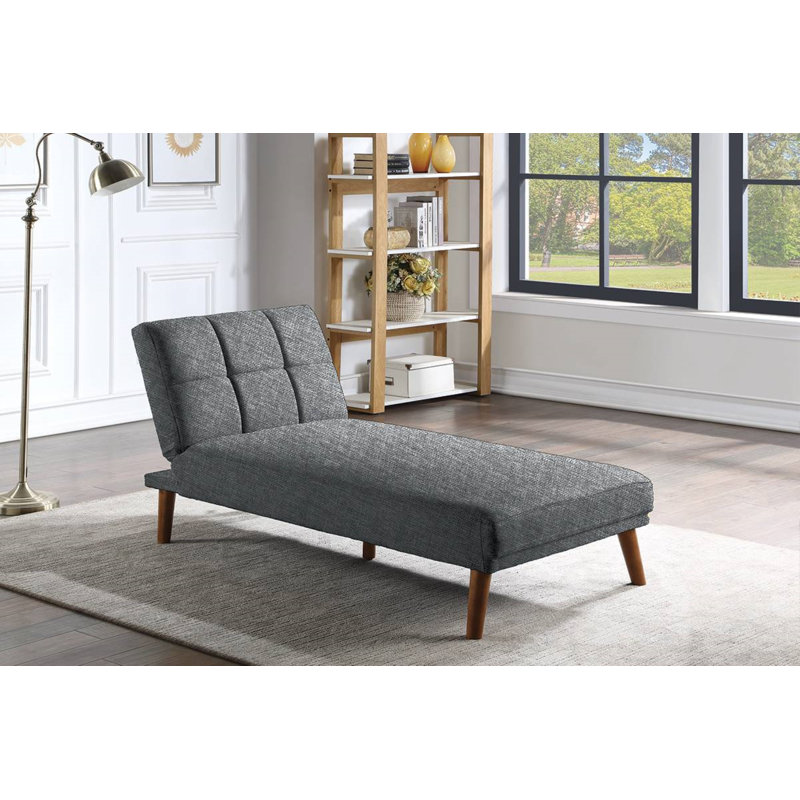 Haldas Upholstered Chaise Lounge, Gray Fabric