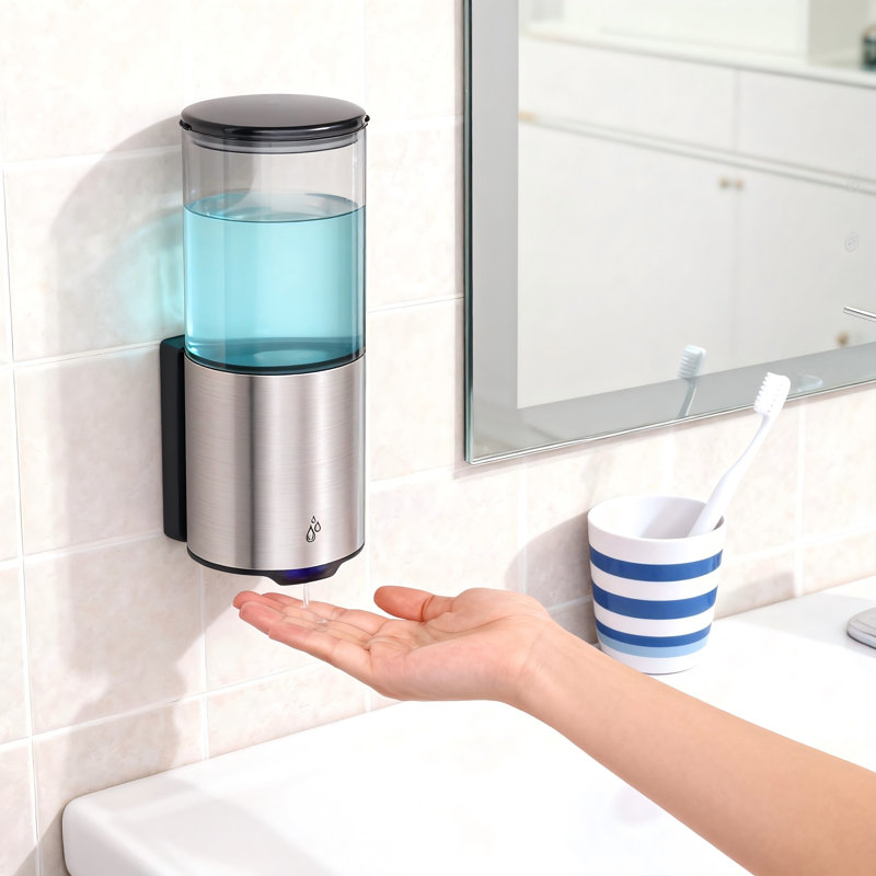 Distributeur automatique de savon mural, 1 paquet, (acier inoxydable brossé), Acier inoxydable brossé