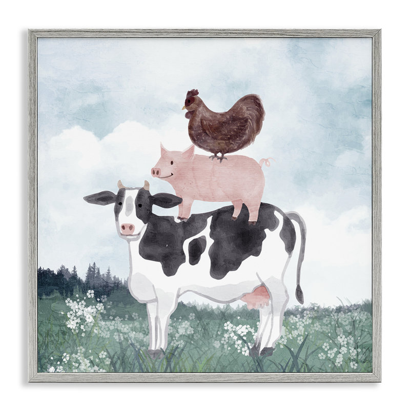 Giclée encadrée, par Kim Allen, Giclée de ferme grise encadrée, H 12 po x l 12 po