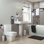 5-Piece Bathroom Hardware Accessories Set 23.6 Inch Towel Bar Towel Rack Sets Modern Towel Ring Kit Stainless Steel Wall Mounted