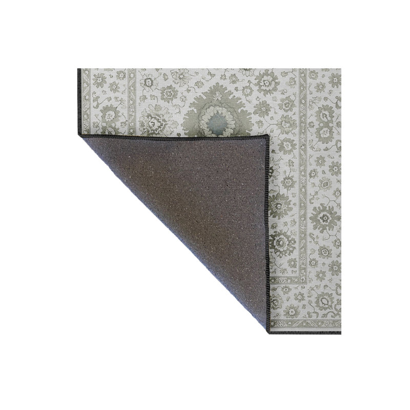 Tapis mauve à motif tissé lavable Mosso, 3'3" x 6'7"