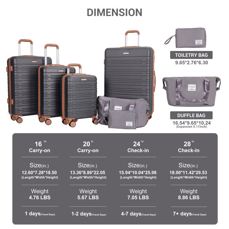 6 Piece Luggage Set