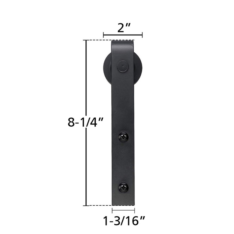 Ensemble de quincaillerie pour porte de grange coulissante standard à un seul rail de 21 cm, 8,25 po