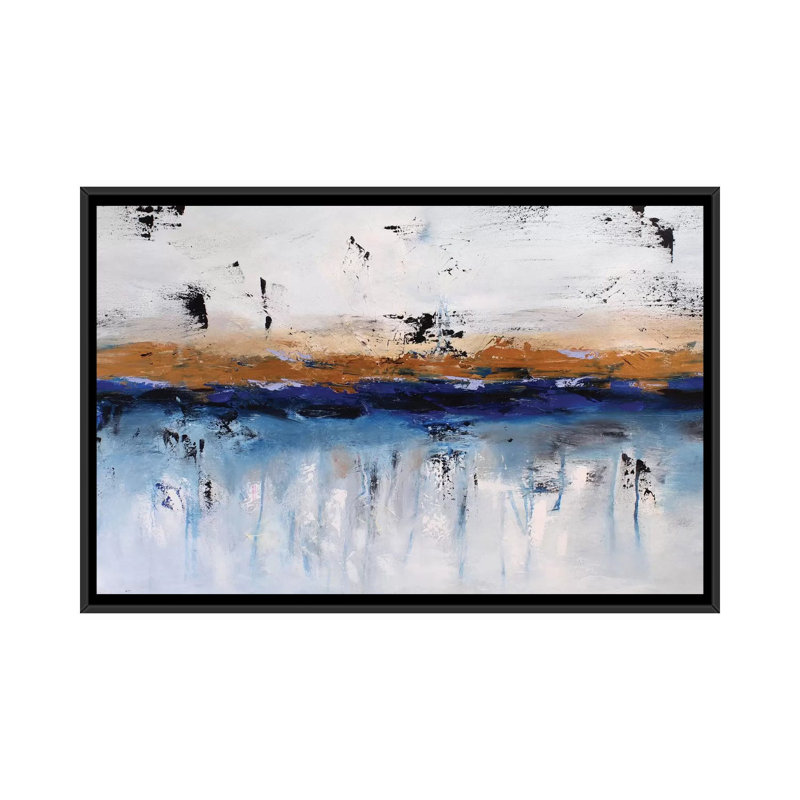 « rainy day », reproduction sur toile, H 18 po x l 26 po x P 1,5 po, Toile avec cadre noir, Pas de tapis