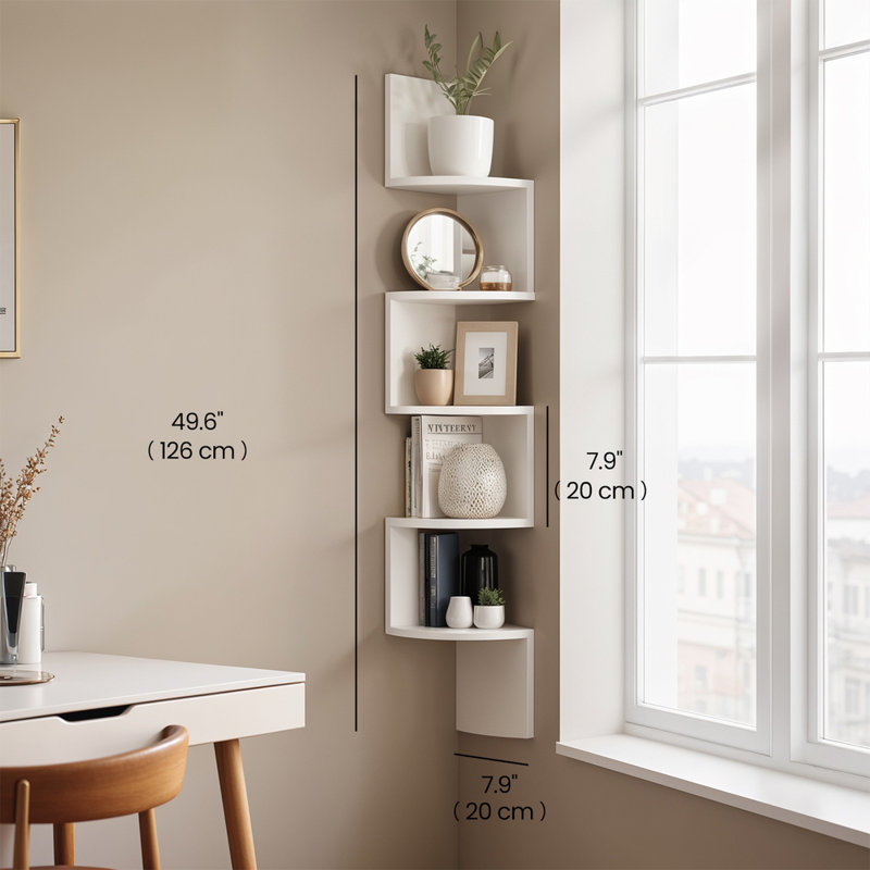 Unique Accent Shelf, White