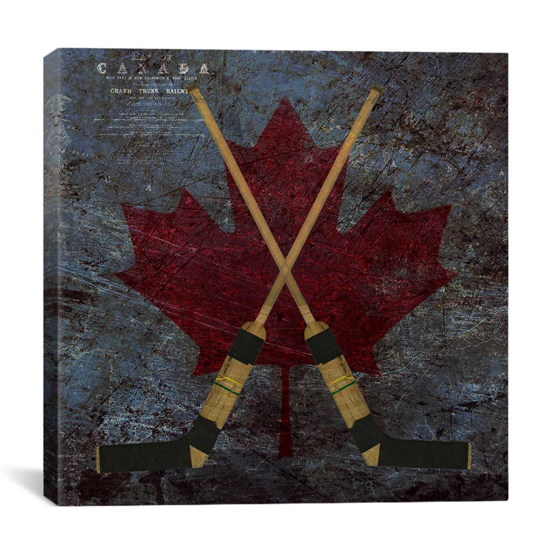 #4 de hockey sur toile canada, H 26 po x l 26 po x P 0,75 po