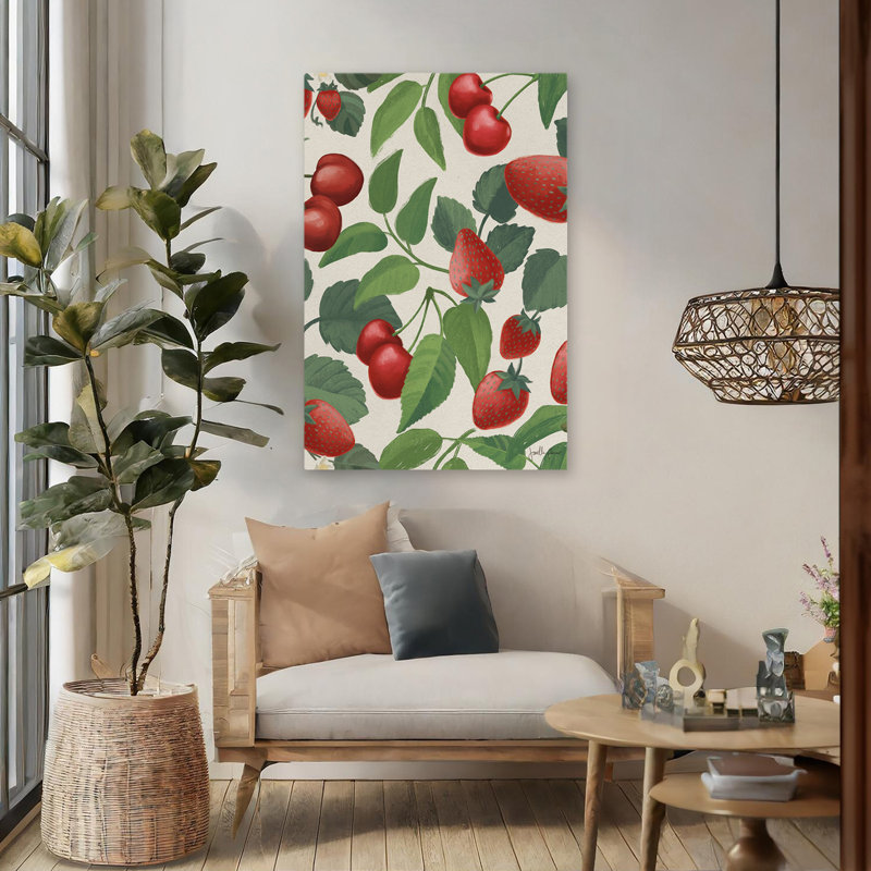 Berry Breeze, motif III - baies, cerises, art de fruits de ferme, H 48 po x l 32 po