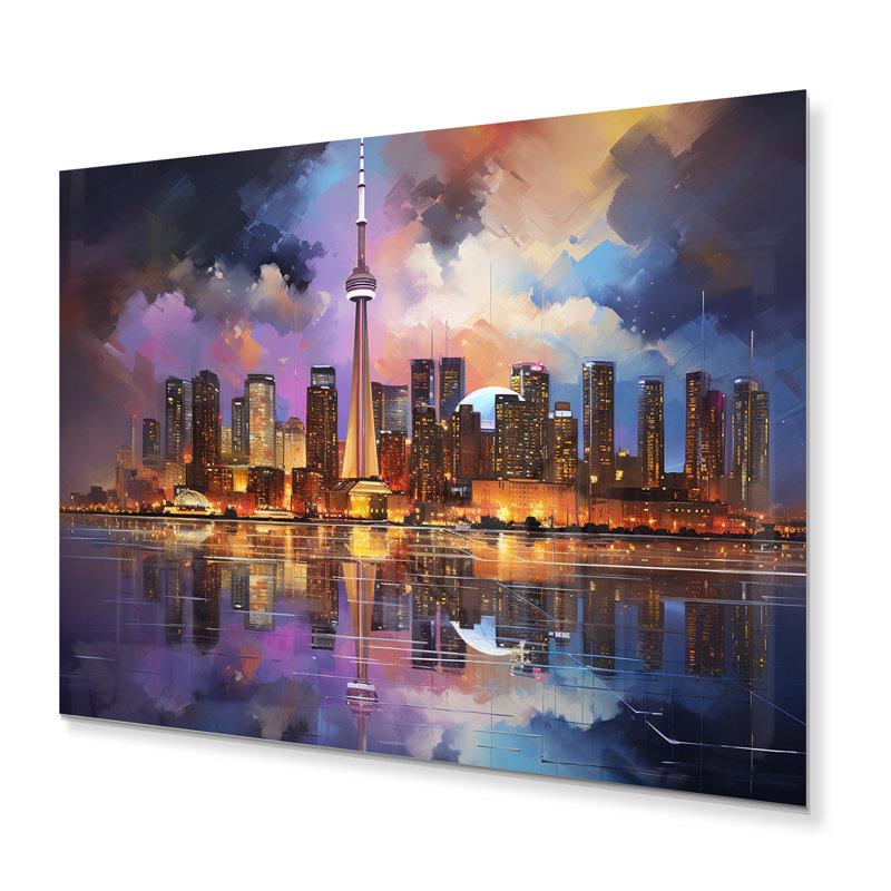 Canada Toronto Reflections II - impression sans cadre sur métal, H 16 po x l 32 po x P 1 po