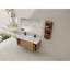 Meuble-lavabo mural 48 po avec double lavabo et support de rangement, portes à fermeture en douceur