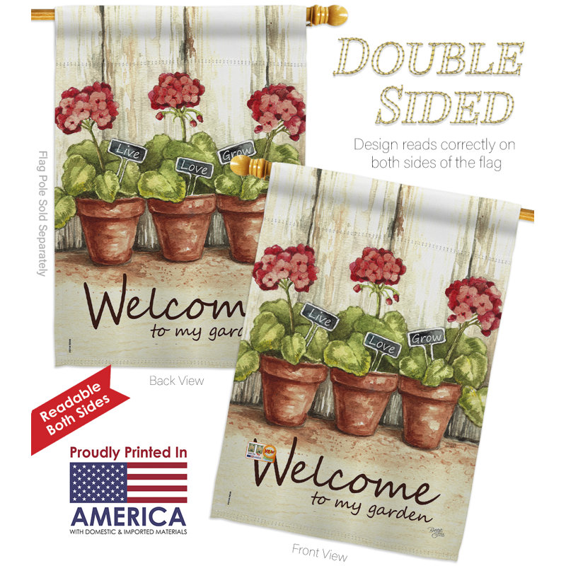 Ensemble de drapeaux H 40 po x l 28 po « Welcome to My Garden »
