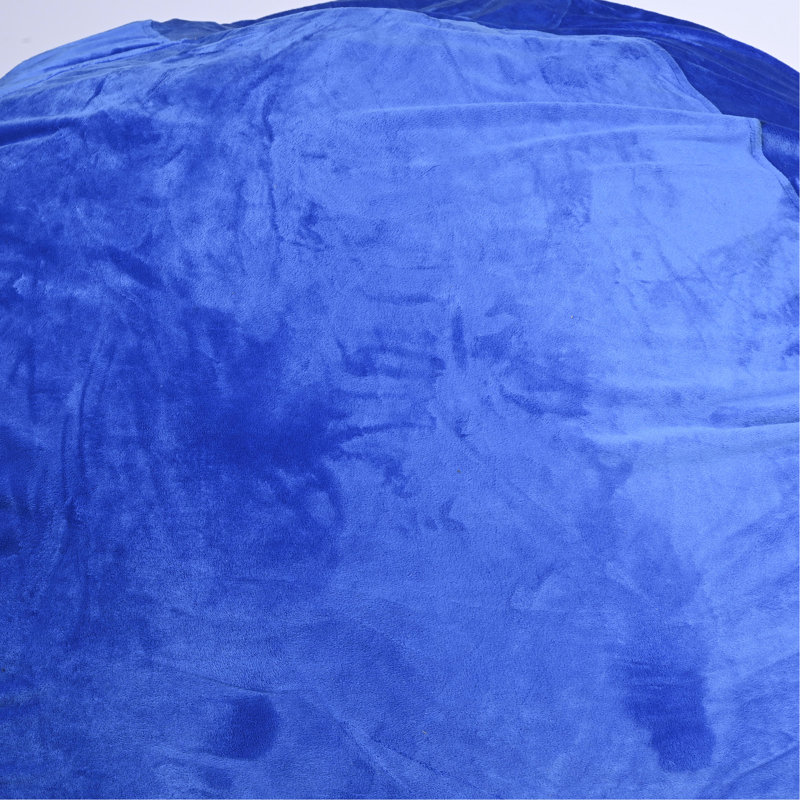 Fauteuil à billes Minky, Velours bleu, H 30 po x l 45 po x P 45 po